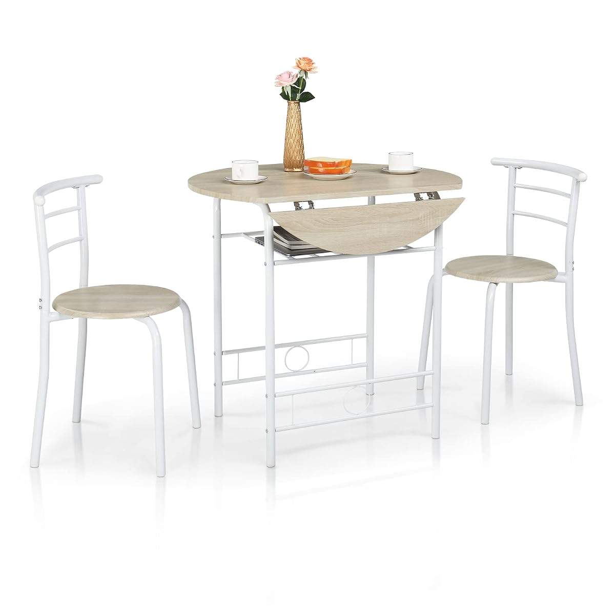 31.5" Drop Leaf Dining Table Set for 2
