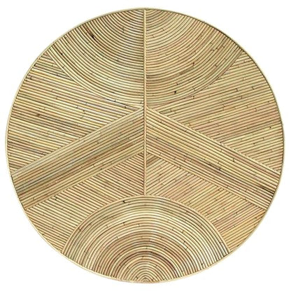 SAFAVIEH Furniture - Oswald Coffee Table - Natural - Rattan & Solid Wood - Round Handwoven Design - Fully Assembled - Ideal for Living Room, Family Room, Den (CWK4008A)