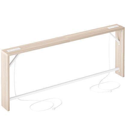 Sofa Table, 79 inch (1.2'' Thick Tabletop) Long Console Table Behind Couch, Narrow Entryway Table with Angled Metal Frame, Industrial Console Table for Entryway, Light Walnut