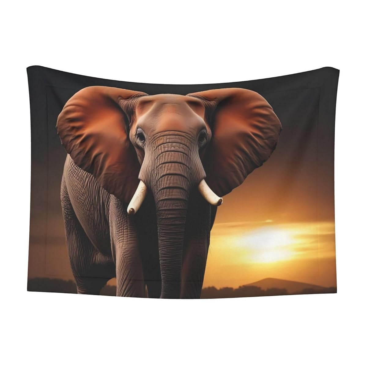 Elephant Sunset in Kenya Print Pet Blanket