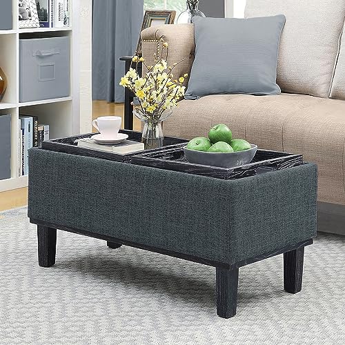 Designs4Comfort Brentwood Storage Ottoman, Gray Fabric