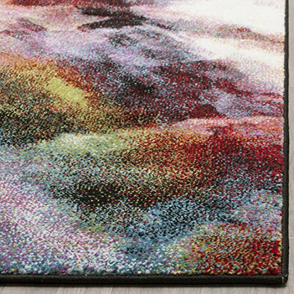SAFAVIEH Galaxy Collection Area Rug - 4' Square, Multi, Vibrant Abstract Design, Non-Shedding & Easy Care, Ideal for High Traffic Areas in Living Room, Bedroom (GAL110A)