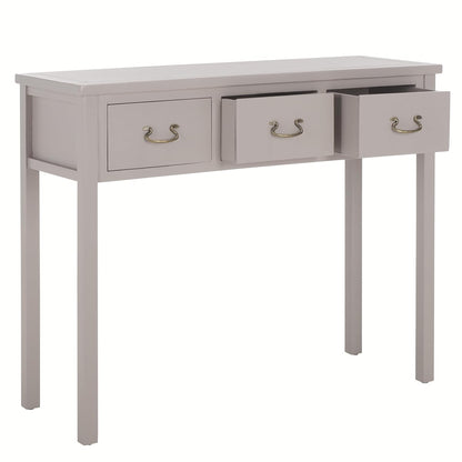SAFAVIEH Home Collection – Cindy Grey Console Table with Three Drawers, French Farmhouse Storage Console, Tapered Leg Design (AMH6568D)
