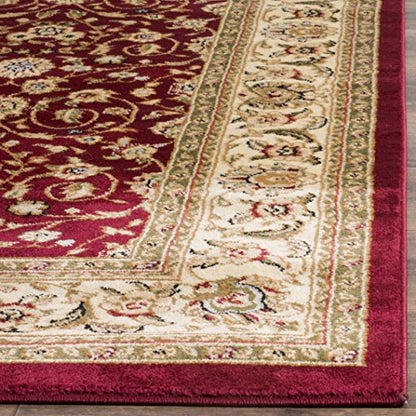 SAFAVIEH Lyndhurst Collection Area Rug - 8' x 10', Red & Ivory, Traditional Oriental Design, Non-Shedding & Easy Care, Ideal for High Traffic Areas in Living Room, Bedroom (LNH312A)