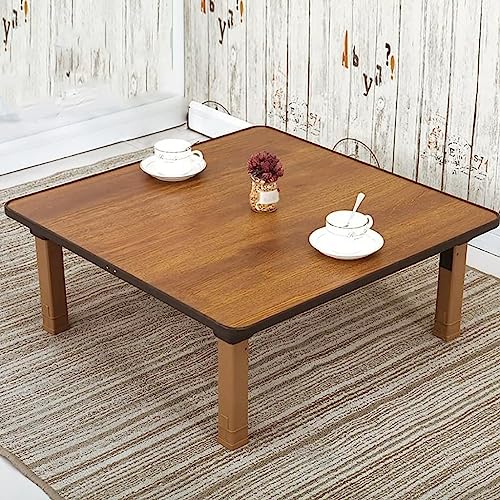 Japanese-Style Square Folding Tea Coffee Table, Low Table, Dining Table, Study Table, Small Desk, for Tatami Sitting On The Floor Bedroom Bay Window Tea Room (Size: 70x70cm)