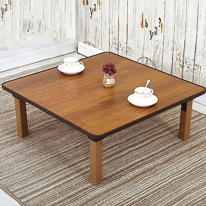 Japanese-Style Square Folding Tea Coffee Table, Low Table, Dining Table, Study Table, Small Desk, for Tatami Sitting On The Floor Bedroom Bay Window Tea Room (Size: 70x70cm)