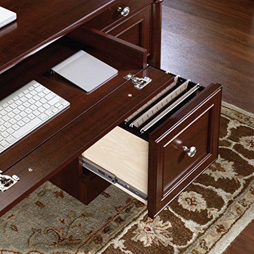 Palladia Office Desk with Drawers, Executive Desk with File Cabinet Storage, view 6
