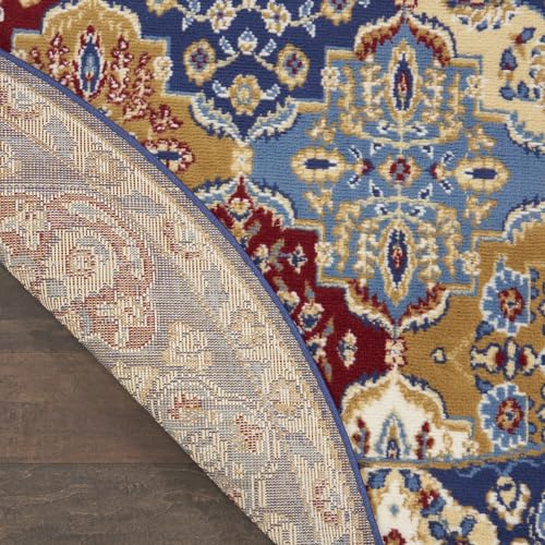 Home Grafix Multicolor 5'3" x Round Area Rug - Easy Clean, Non Shedding, Bed Room, Living Room, Dining Room, Kitchen (5' x Round)