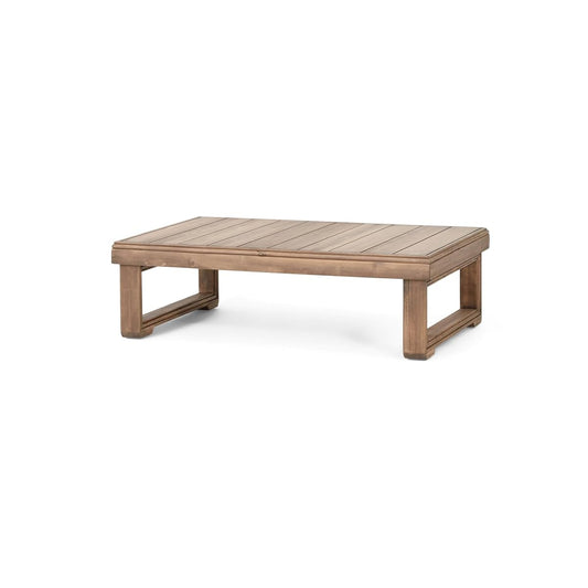 Brown wash acacia wood rectangular coffee table