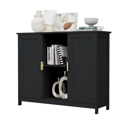 Black Buffet Cabinet,Modern Narrow Sideboard Buffet Cabinet