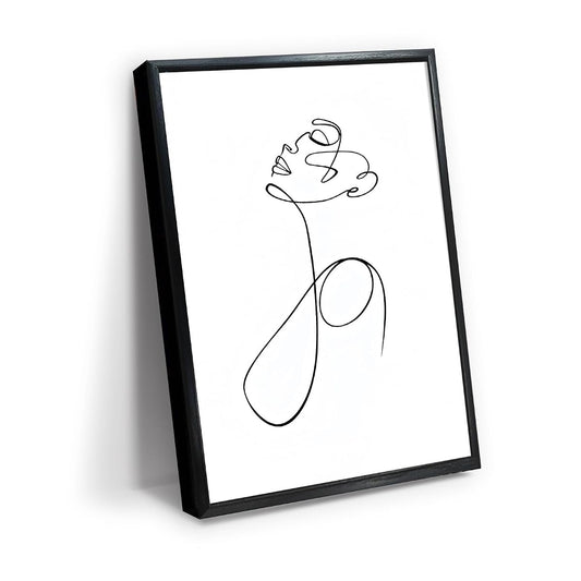 Single Rose Continuous Line Drawing Wall Art Canvas Print