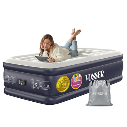 Twin XL Air Mattress with Built-in Pump,18" Raised,80" Long,500 lb
