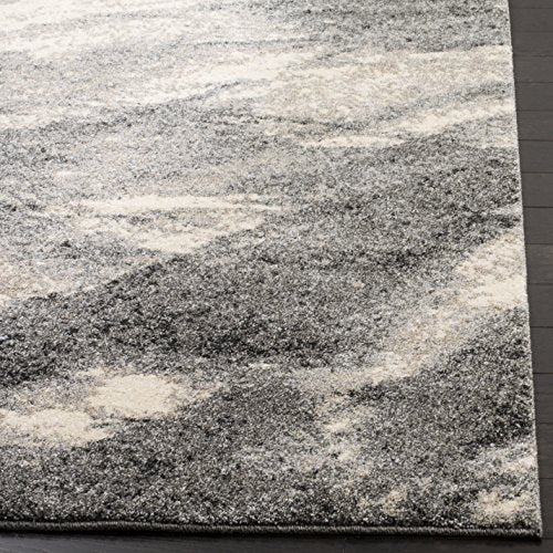 SAFAVIEH Retro Collection Area Rug - 9' x 12', Grey & Ivory, Modern Abstract Design, Non-Shedding & Easy Care, Ideal for High Traffic Areas in Living Room, Bedroom (RET2891-8012)