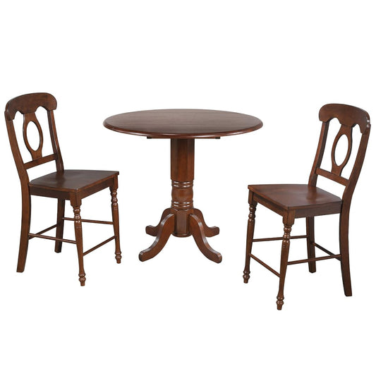 Andrews Pub Table Set, Warm distressed chestnut