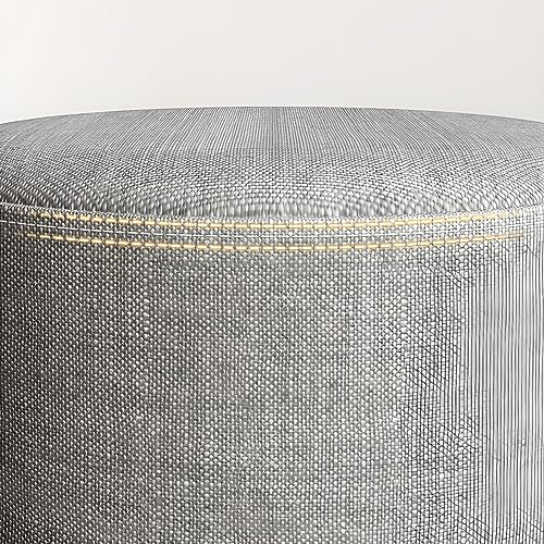 Home Pouf Ottoman, Contemporary Footstool Ottoman Fabric Upholstered Foot Rest Foot Stool Poufs for Bedroom Living Room Home Furniture, 11" L x 11" W x 14" H (Light Gray, 2 Piece Set)