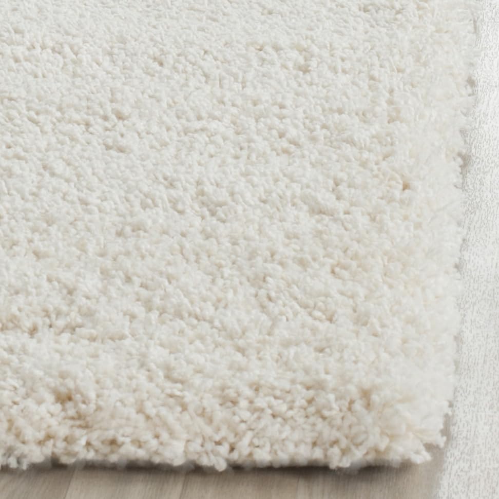 SAFAVIEH Milan Shag Collection Runner Rug - 2' x 6', Ivory, Solid Design, Non-Shedding & Easy to Clean, Plush Thick Pile, Ideal for Hallway, Foyer, Bedroom (SG180-1212)