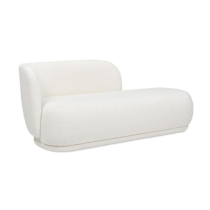Jennifer Taylor Home Aire 75" RAF Modern Rounded Chaise Lounge Ivory White