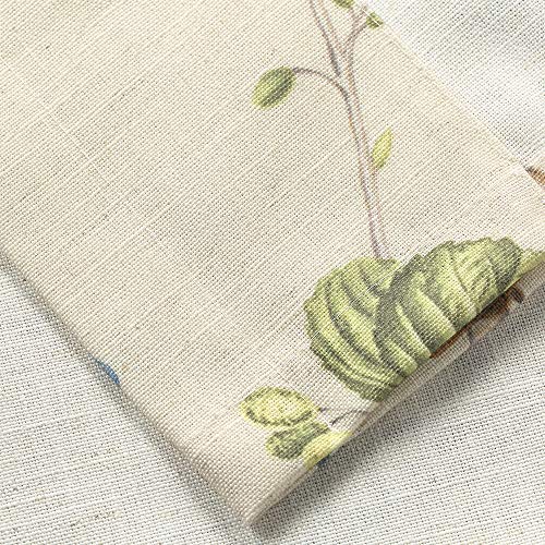 Birds Print Kitchen Curtains Valance, Country Style Faux Linen Curtain Panels for Living Room, Decorative Rod Pocket Valances for Bathroom Bedroom Windows, 1 Panel, 52x18