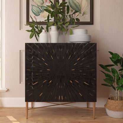Vintage Wood Storage 2 Door Accent Cabinet
