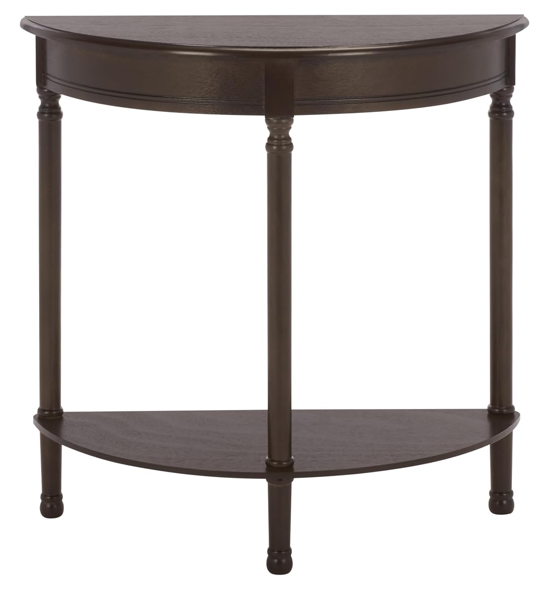 SAFAVIEH Furniture - Tinsley Half-Round Console Table - Dark Chocolate - Solid Wood - Farmhouse Demilune Design - Ideal for Entryway, Hallway, Living Room, 28" W x 11.75" D x 28" H (CNS5723D)