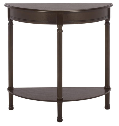 SAFAVIEH Furniture - Tinsley Half-Round Console Table - Dark Chocolate - Solid Wood - Farmhouse Demilune Design - Ideal for Entryway, Hallway, Living Room, 28" W x 11.75" D x 28" H (CNS5723D)