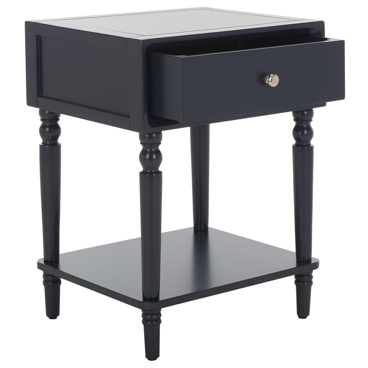 SAFAVIEH Home Collection Siobhan Navy Blue Solid Wood 1-Drawer Nightstand Accent Table