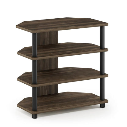 Turn-N-Tube Easy Assembly 4-Tier Petite Entertainment Center / TV Stand / TV Unit / TV Desk, Columbia Walnut/Black