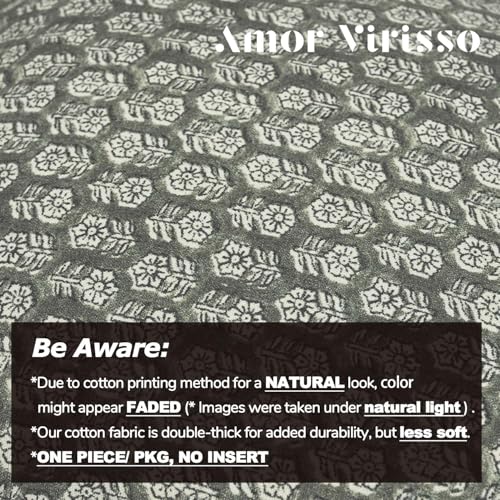 Floral Pillow Covers 24x24 Couch Pillows for Living Room Decorative Throw Pillow Covers Accent Farmhouse Neutral Pillow Covers 1PC, Mineral Green