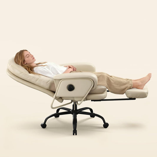 FLEXISPOT 2-in-1 Chaise Lounge Chair Indoor with Wheels Footrest 90-165°