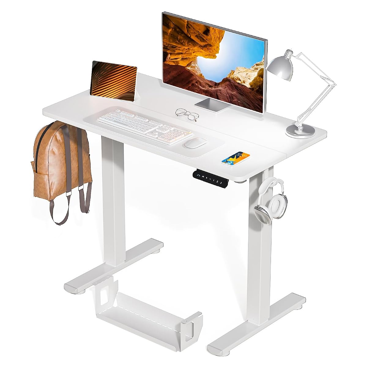 Standing Desk, 35x20 Inch Electric Height Adjustable Computer Desk