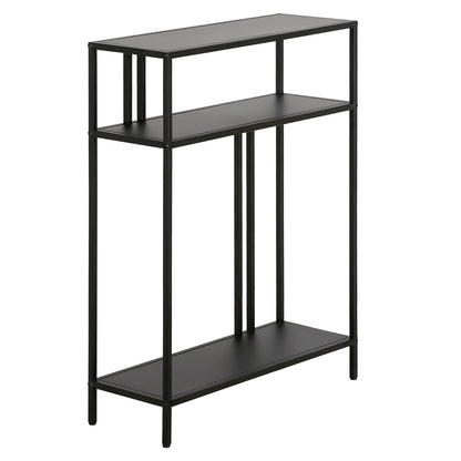 22" Wide Rectangular Console Table with Metal Shelves in Blackened Bronze, Entryway Table, Accent Table for Living Room, Hallway