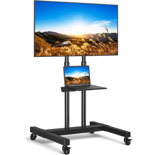 Mobile TV Cart Rolling TV Stand for 32-83 Inch Screens up to 110lbs
