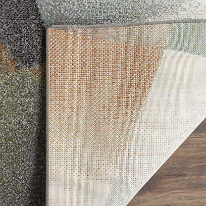 SAFAVIEH Porcello Collection Area Rug - 6'7" x 9', Grey & Multi, Modern Abstract Design, Non-Shedding & Easy Care, Ideal for High Traffic Areas in Living Room, Bedroom (PRL6939B)