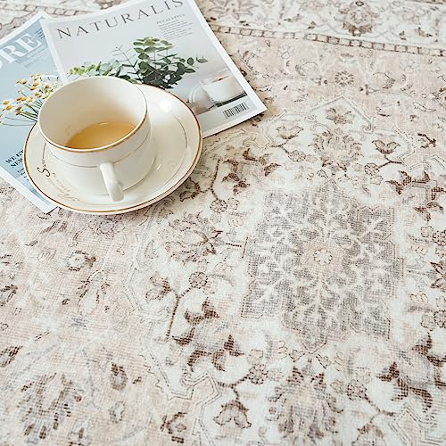 2x6 Hallway Washable Runner Rug: Vintage Soft Kitchen Laundry Runner with Non, view 5