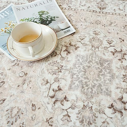 2x6 Hallway Washable Runner Rug: Vintage Soft Kitchen Laundry Runner with Non, view 5