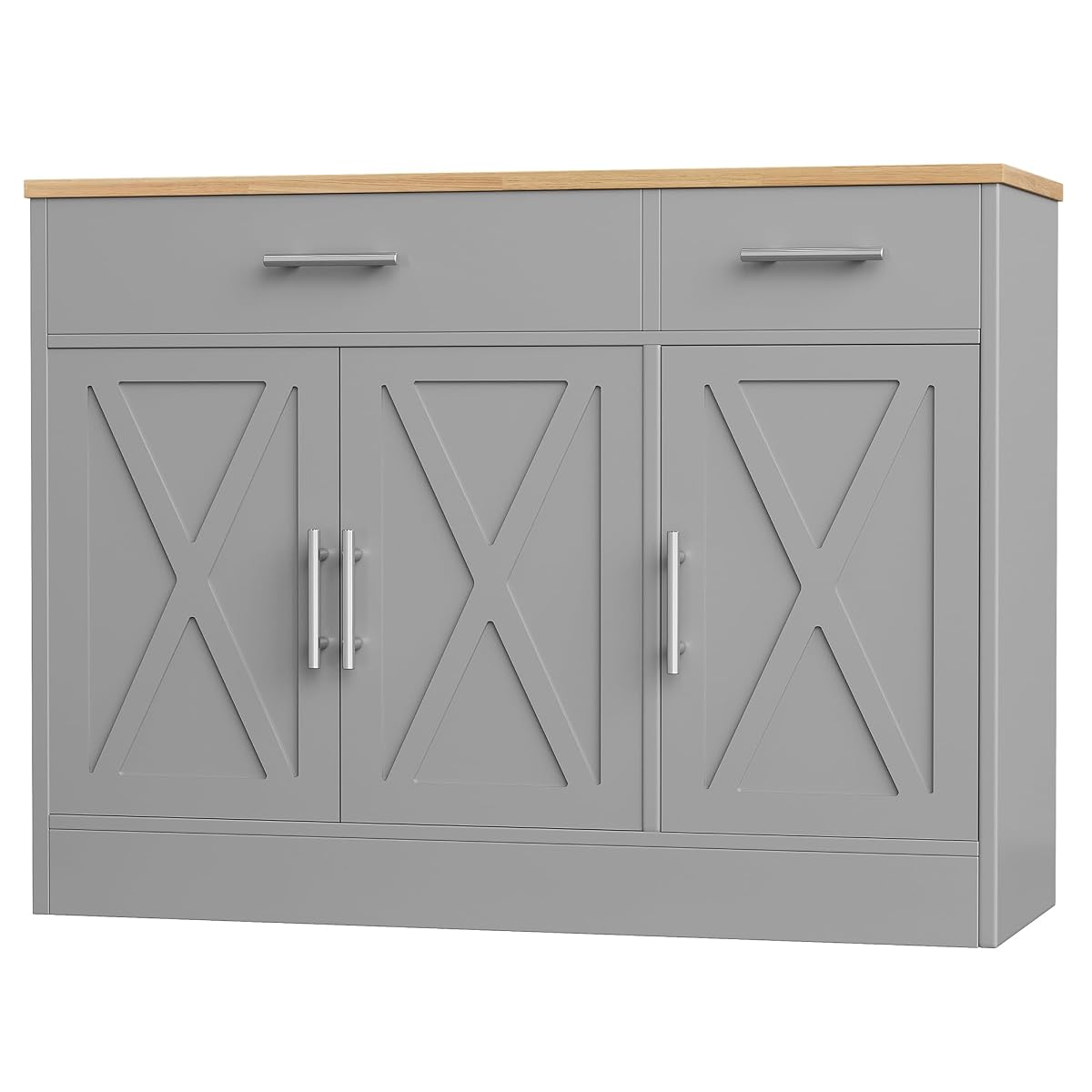 42" Buffet Cabinet with Storage, Kitchen Barn Door Cabinet