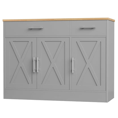 42" Buffet Cabinet with Storage, Kitchen Barn Door Cabinet