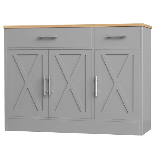 42" Buffet Cabinet with Storage, Kitchen Barn Door Cabinet