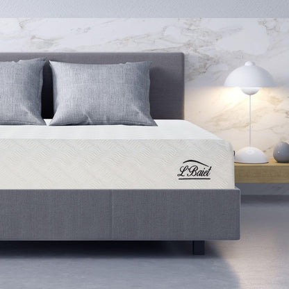 L’Baiet 8 Inch Gel Memory Foam Mattress, Twin Size - Bed in a Box - Medium Firm - Breathable Cooling-Gel Comfort Technology - Pressure Relief Comfy Support Soft Fabric Cover - CertiPUR-US Certified