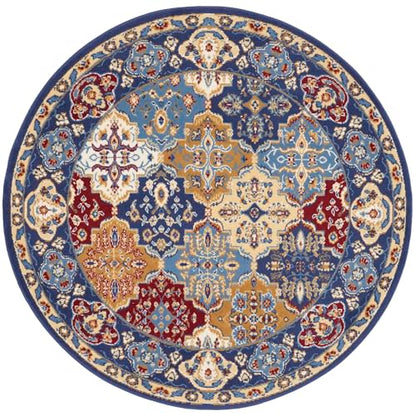 Home Grafix Multicolor 5'3" x Round Area Rug - Easy Clean, Non Shedding, Bed Room, Living Room, Dining Room, Kitchen (5' x Round)