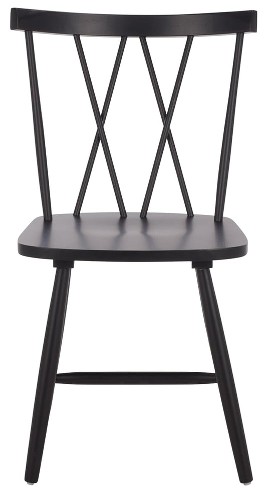 SAFAVIEH Furniture, Tayten Dining Chair Set of 2, Matte Black Solid Wood