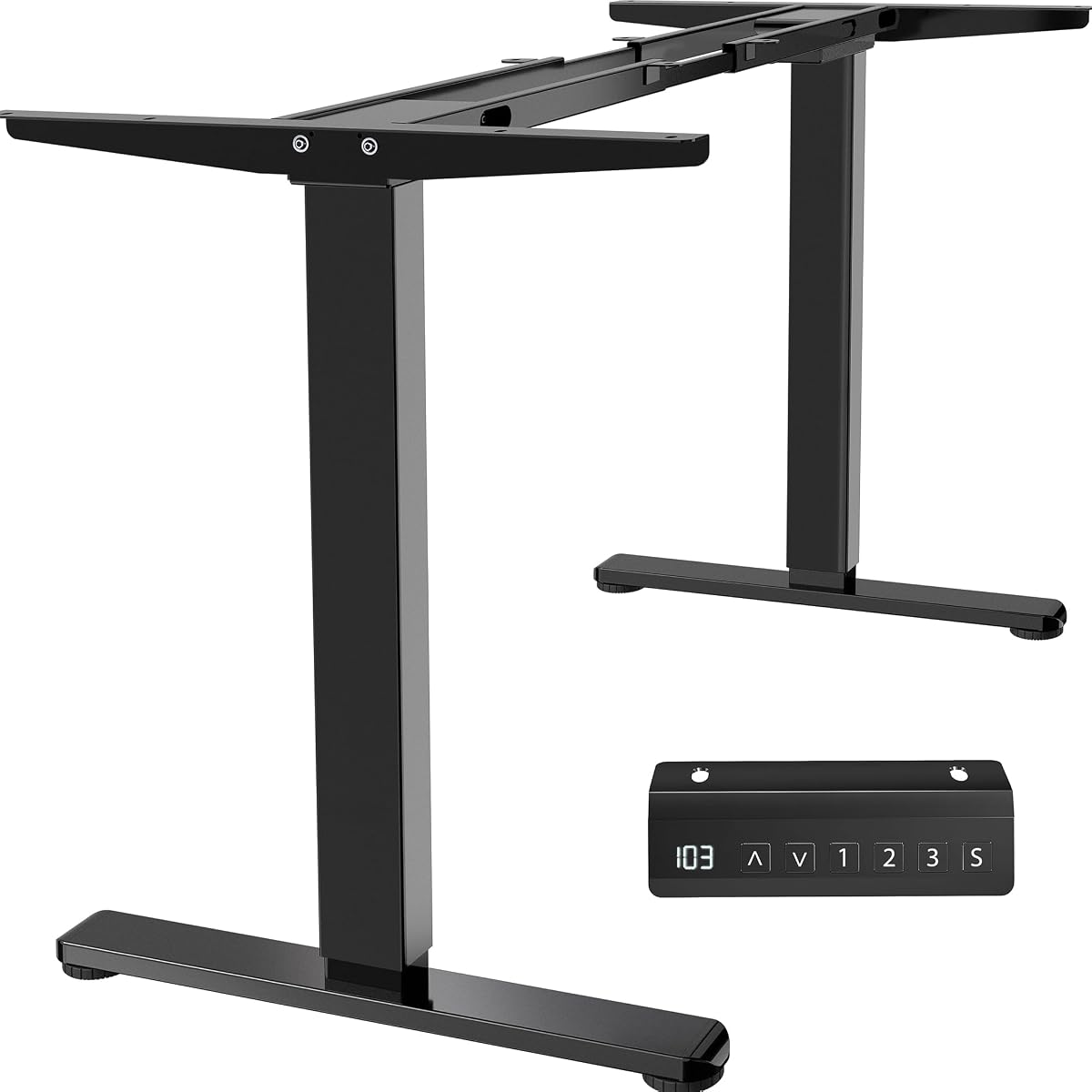 Black Dual Motor Electric Standing Desk Frame, DESK-E-200B