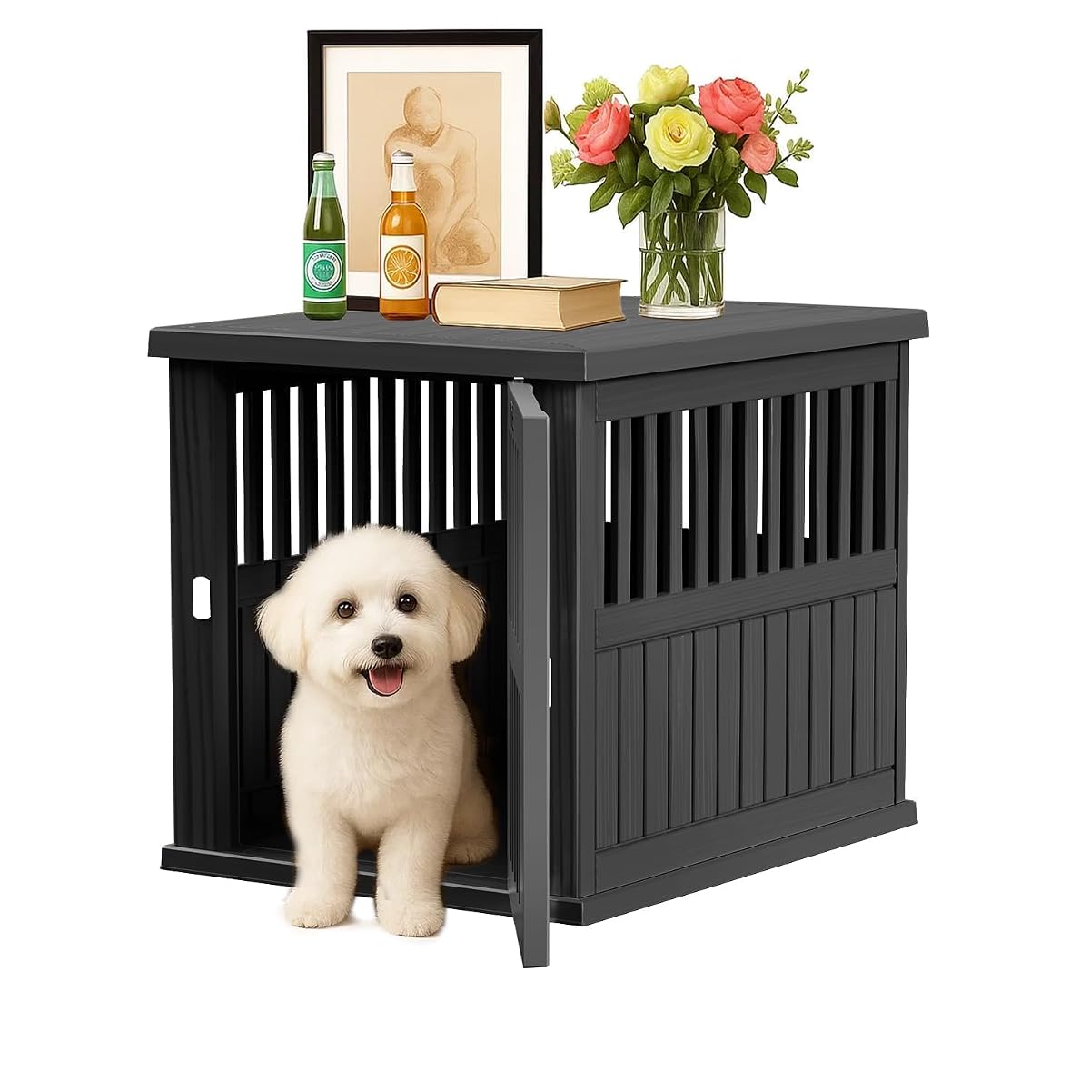 30 Inch Small Dog Crate Furniture, Black
