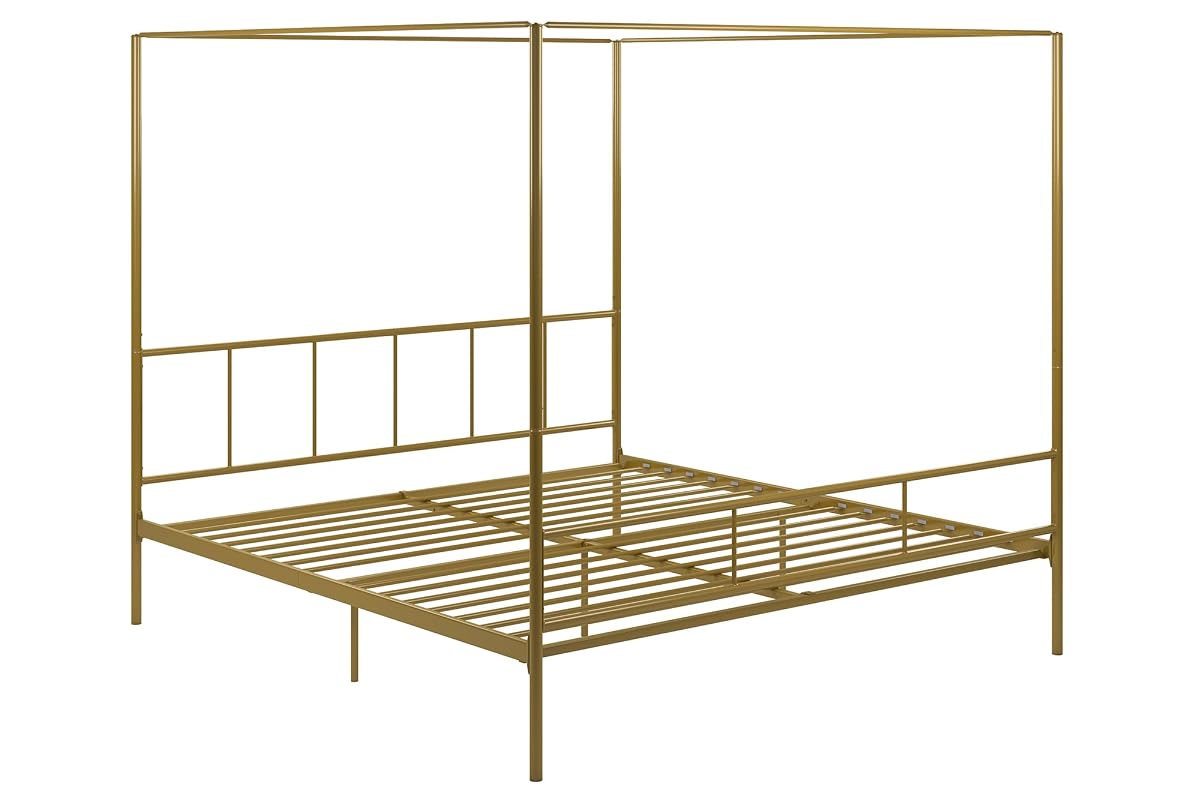 Marion Canopy Bed, King, Gold