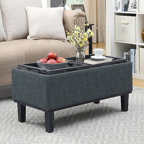 Designs4Comfort Brentwood Storage Ottoman, Gray Fabric