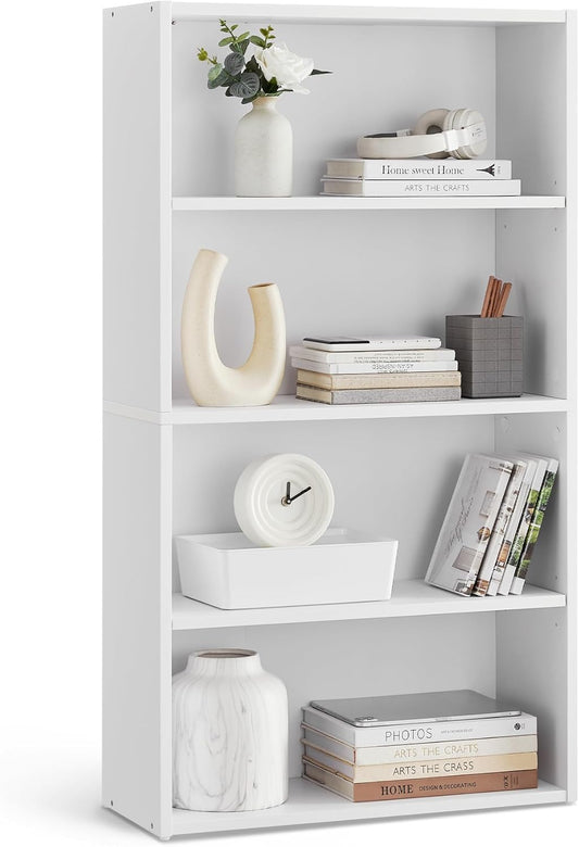CUSTOS Collection - Bookshelf, 4-Tier Bookcase, Book Shelf, Open Storage Shelf, 9.4 X 23.6 X 42.4 Inches, for Living Room, Home Office, Dinning Room, Cloud White ULBC164T14