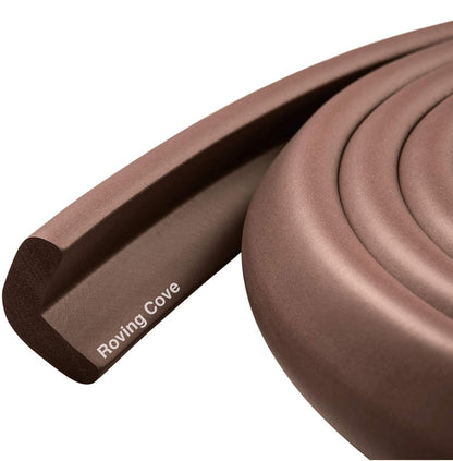 HeftyFit Edge Protector for Baby Proofing (6ft Large Edge Only), Heavy-Duty Soft Rubber Foam Furniture Edge Bumper Guards, Desk Edge Cushion, Wall Corner Covers, 3M Adhesive, Coffee Brown