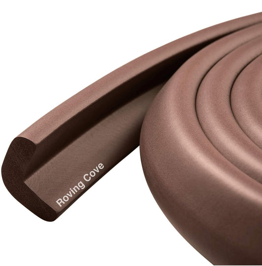 HeftyFit Edge Protector for Baby Proofing (6ft Large Edge Only), Heavy-Duty Soft Rubber Foam Furniture Edge Bumper Guards, Desk Edge Cushion, Wall Corner Covers, 3M Adhesive, Coffee Brown