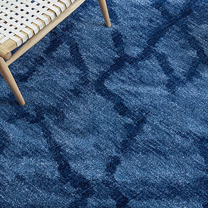 SAFAVIEH Retro Collection Accent Rug - 2'6" x 4', Blue & Dark Blue, Modern Abstract Design, Non-Shedding & Easy Care, Ideal for High Traffic Areas in Entryway, Living Room, Bedroom (RET2144-6570)