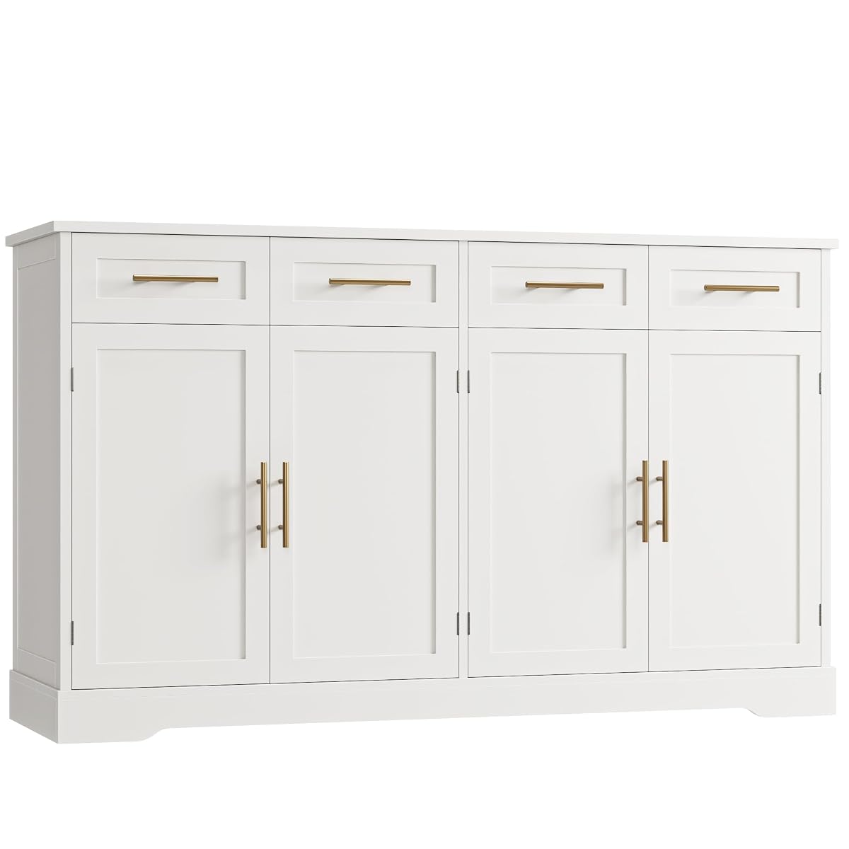 60" W Sideboard Buffet Cabinet with Storage, Kitchen Cabinet, White